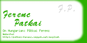 ferenc patkai business card